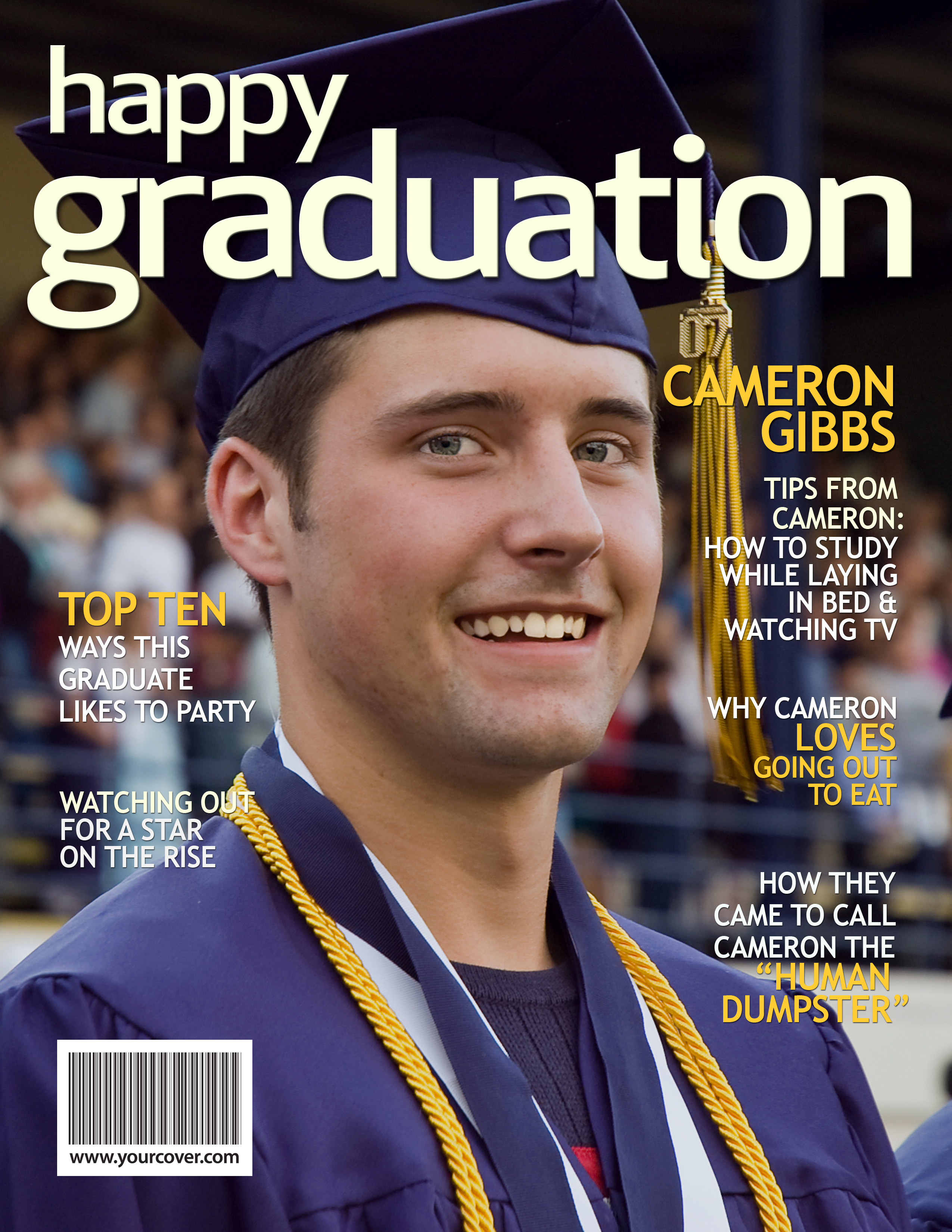 Graduation Magazine Cover Template — Personalized Milestone Cover ...